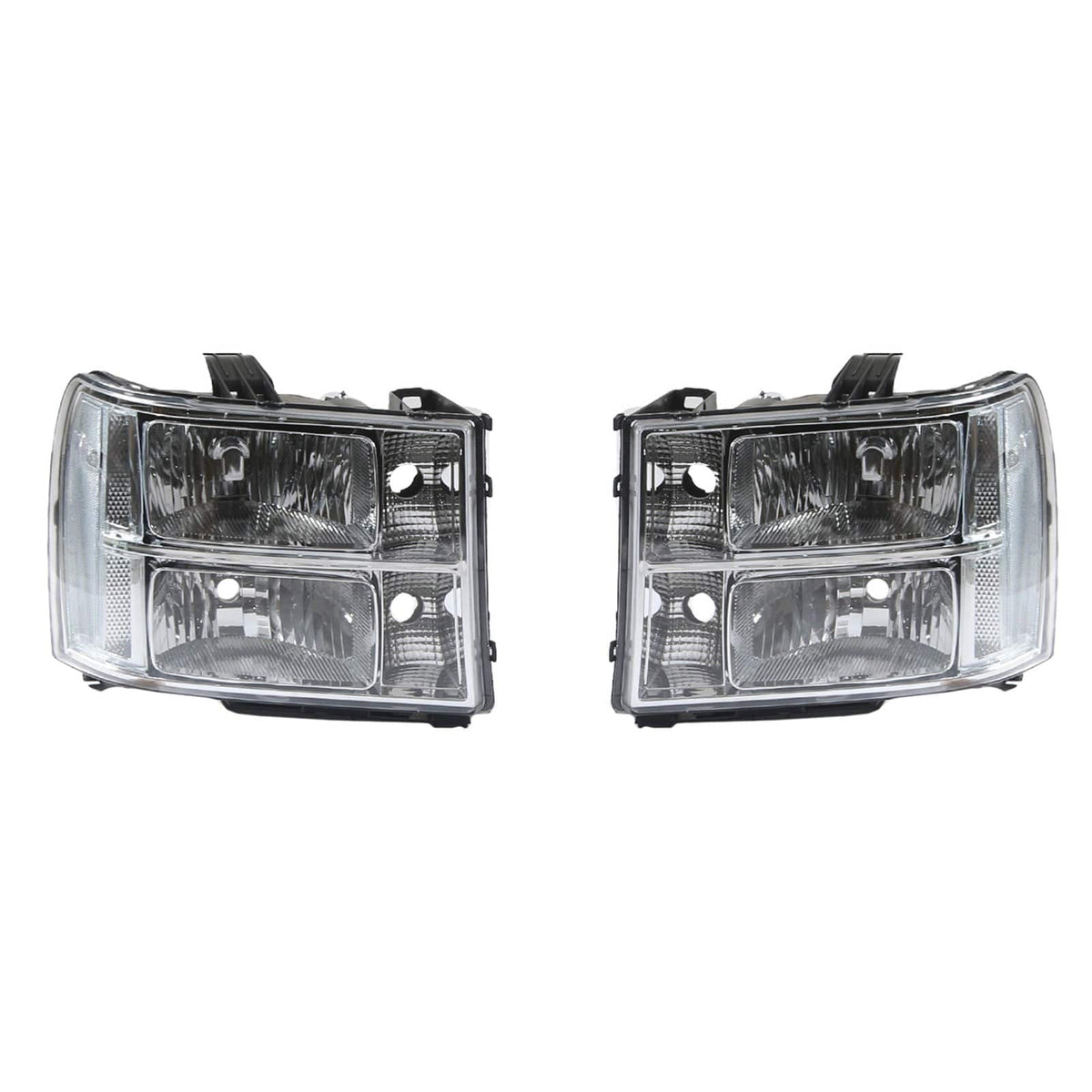 Fit For GMC Sierra 1500 2500HD 3500HD 07-2014 Headlight Headlamps Chrome Housing