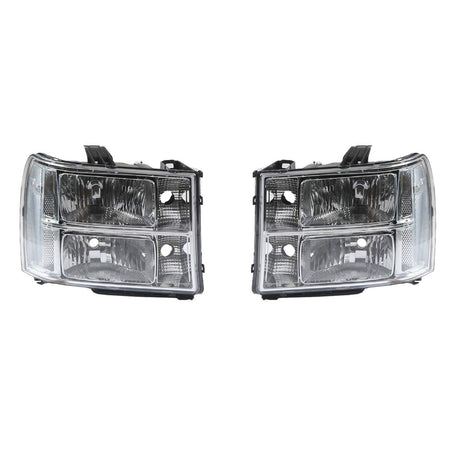 Fit For GMC Sierra 1500 2500HD 3500HD 07-2014 Headlight Headlamps Chrome Housing