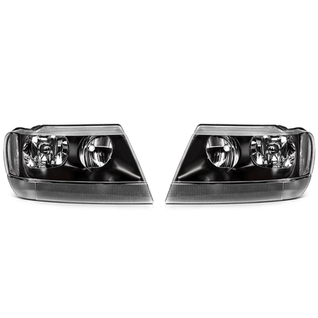 Fit For Jeep Grand Cherokee 99-04 Black Housing Headlights Assembly Left Right