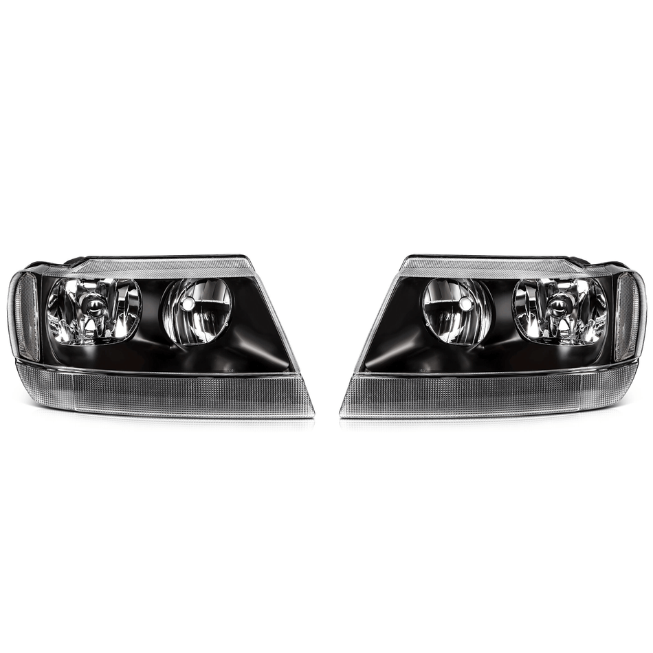 Fit For Jeep Grand Cherokee 99-04 Black Housing Headlights Assembly Left Right