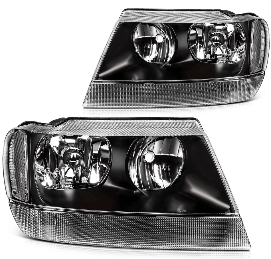 Fit For Jeep Grand Cherokee 99-04 Black Housing Headlights Assembly Left Right