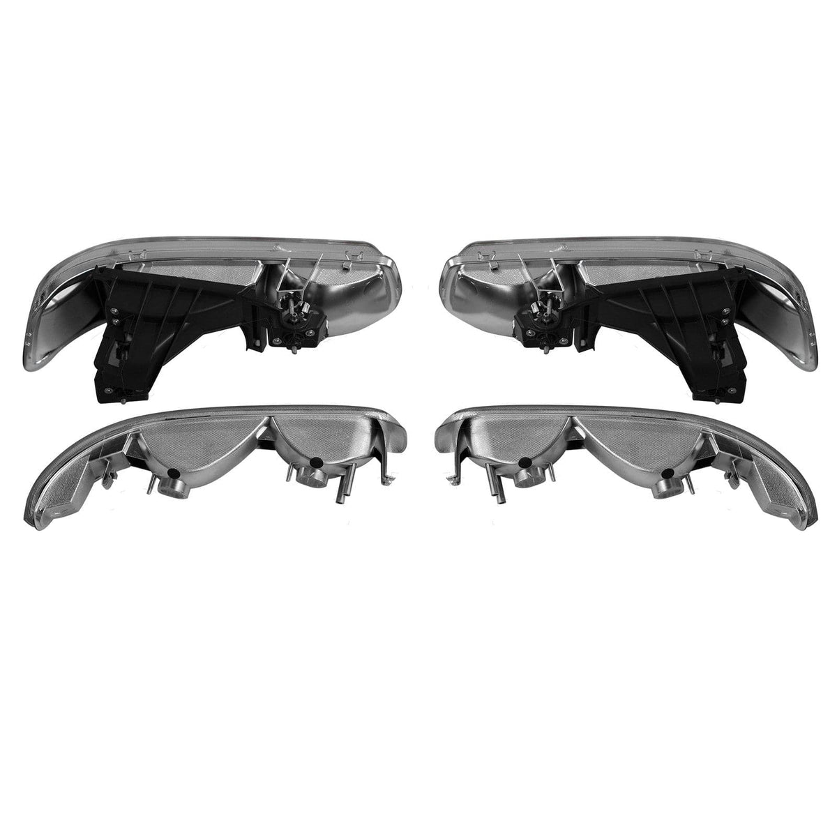 Fit For Silverado 99-02 Suburban Tahoe 00-06 Chrome Headlights Bumper Lights