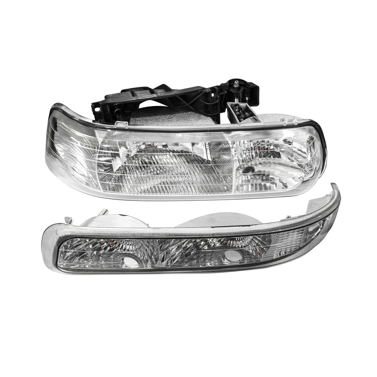 Fit For Silverado 99-02 Suburban Tahoe 00-06 Chrome Headlights Bumper Lights