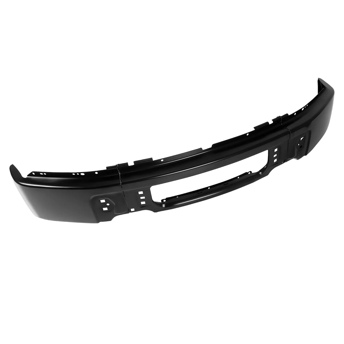 Front Black Steel Bumper Face Bar Fit For Ford F150 2009-2014 w/o Fog Light Hole