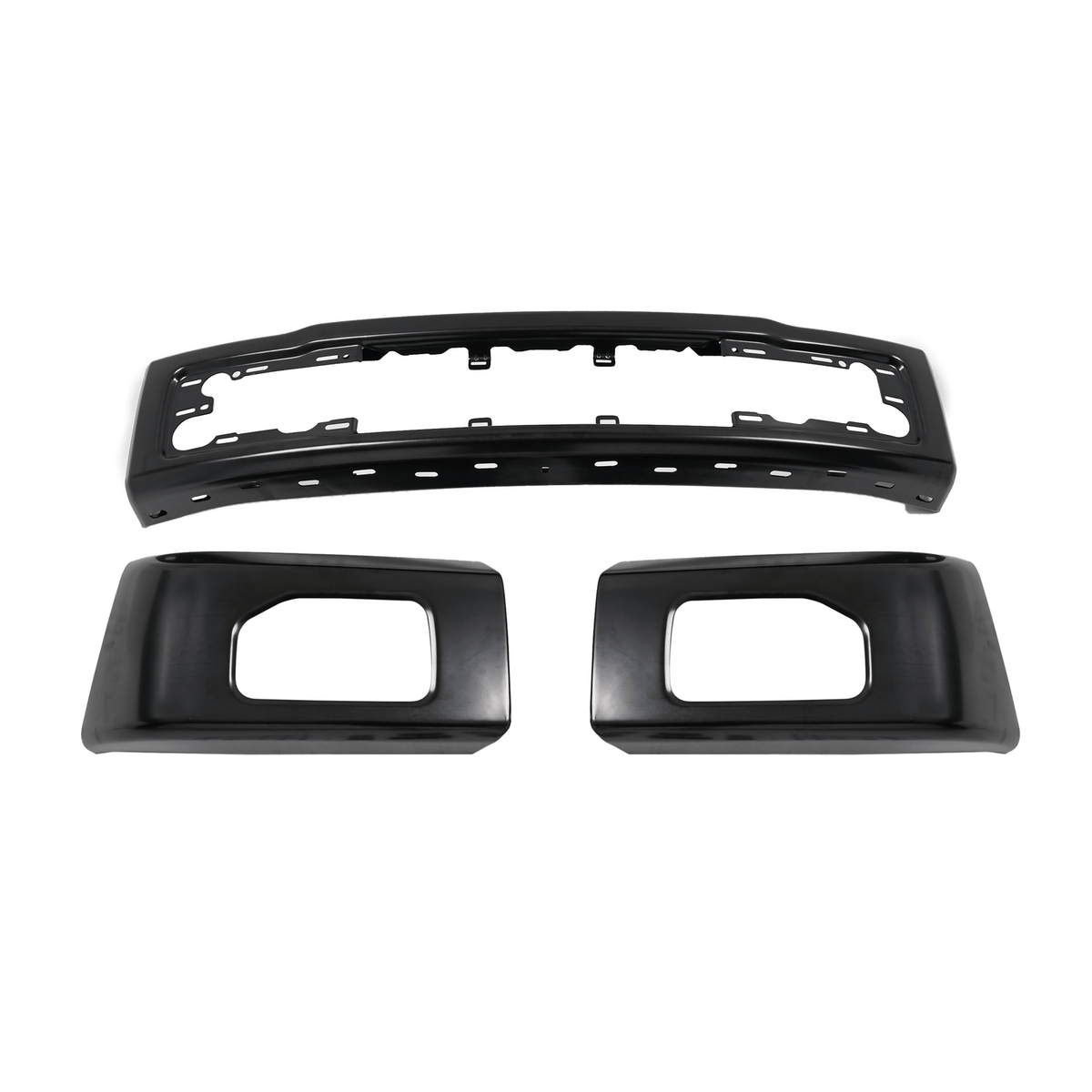 Front Bumper Face Bar Black Steel Fit For Ford F-150 2015-2017 w/Fog Light Hole