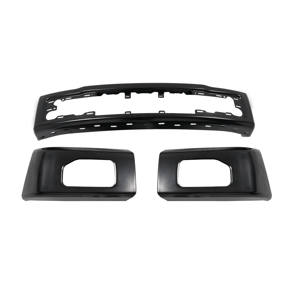 Front Bumper Face Bar Black Steel Fit For Ford F-150 2015-2017 w/Fog Light Hole