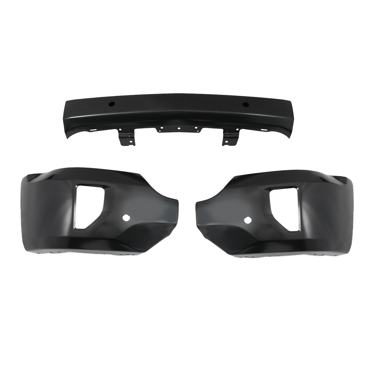 Front Bumper Face Bar Black W/ Sensor Hole Fit For Chevy Silverado 1500 16-18