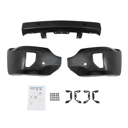 Front Bumper Face Bar Black W/ Sensor Hole Fit For Chevy Silverado 1500 16-18