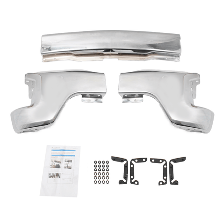 Front Bumper Face Bar Chrome Steel Fit For Chevy Silverado 1500 2019-2021