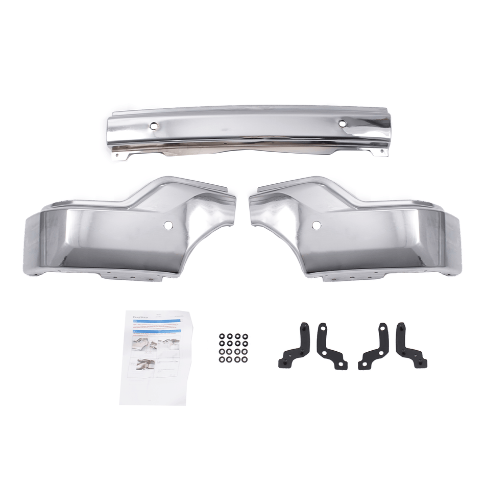 Front Bumper Face Bar Chrome w/Parking Sensor Hole Fit for GMC Sierra 1500 19-21