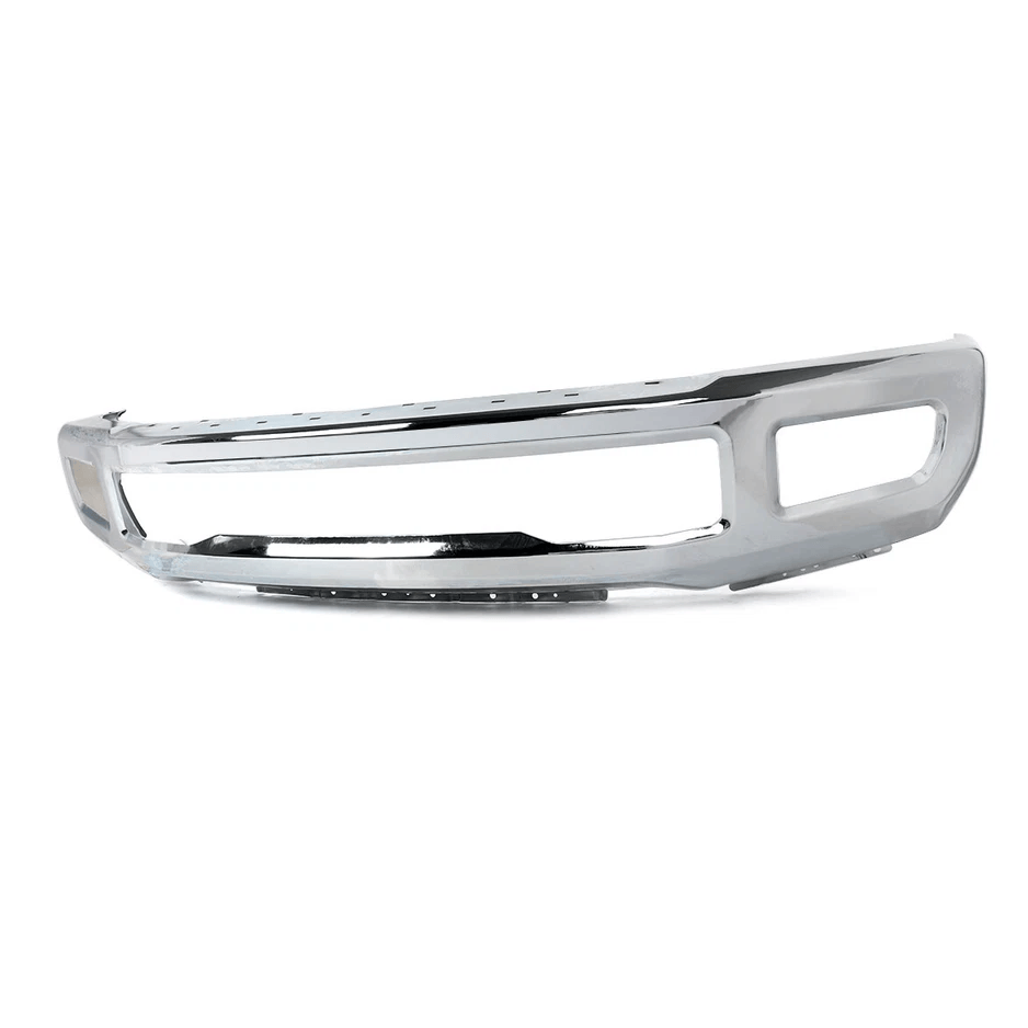 Front Bumper Face Bar Fit For Ford F250 F350 Super Duty 17-19 Chrome w/ Fog Hole