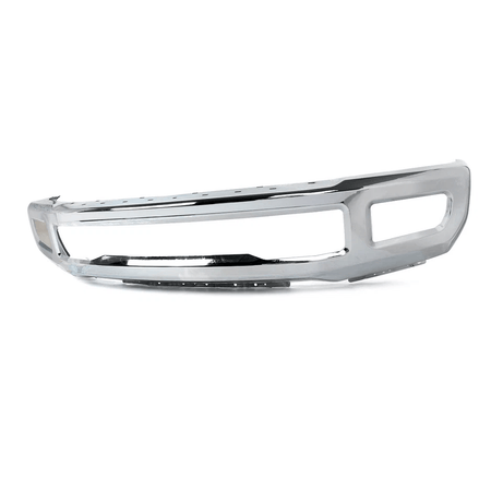 Front Bumper Face Bar Fit For Ford F250 F350 Super Duty 17-19 Chrome w/ Fog Hole