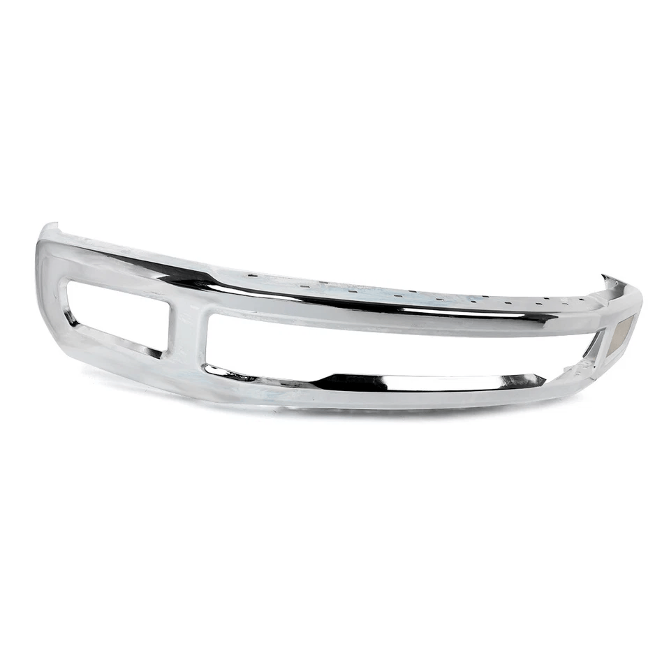 Front Bumper Face Bar Fit For Ford F250 F350 Super Duty 17-19 Chrome w/ Fog Hole