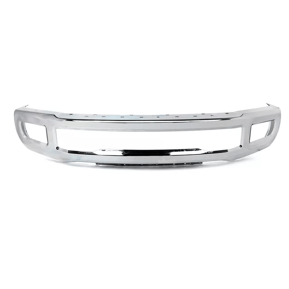 Front Bumper Face Bar Fit For Ford F250 F350 Super Duty 17-19 Chrome w/ Fog Hole