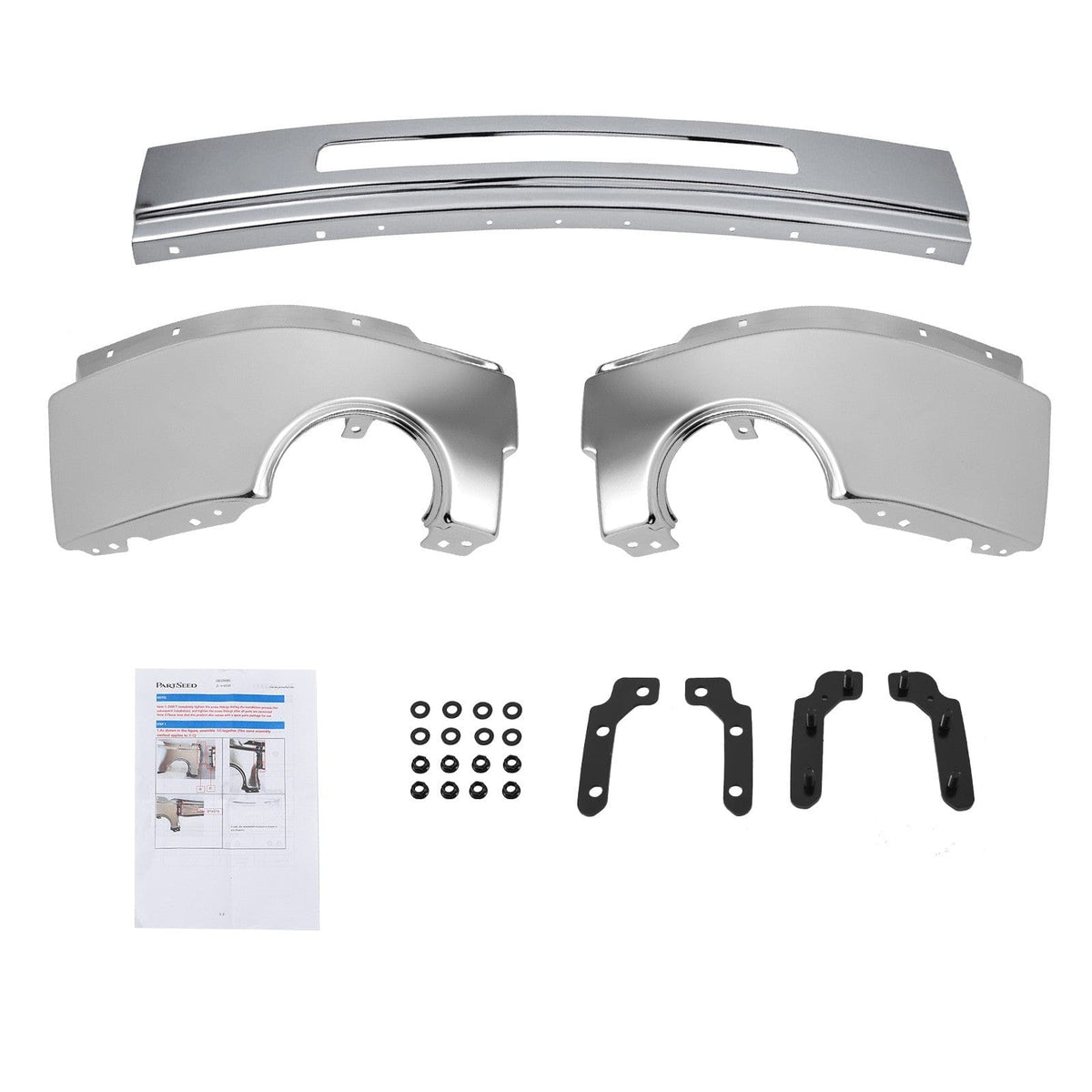 Front Bumper Face Bar Fit For GMC Sierra 1500 2007-2013 Chrome
