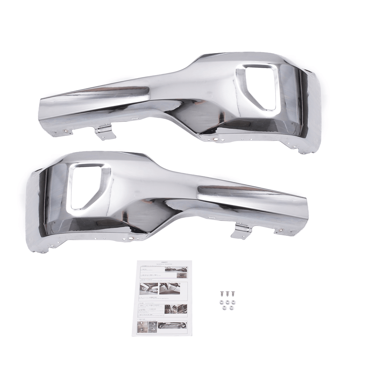 Front Bumper Face Bar w/Fog Light Hole Chrome Fit For Silverado 1500 2016-2019
