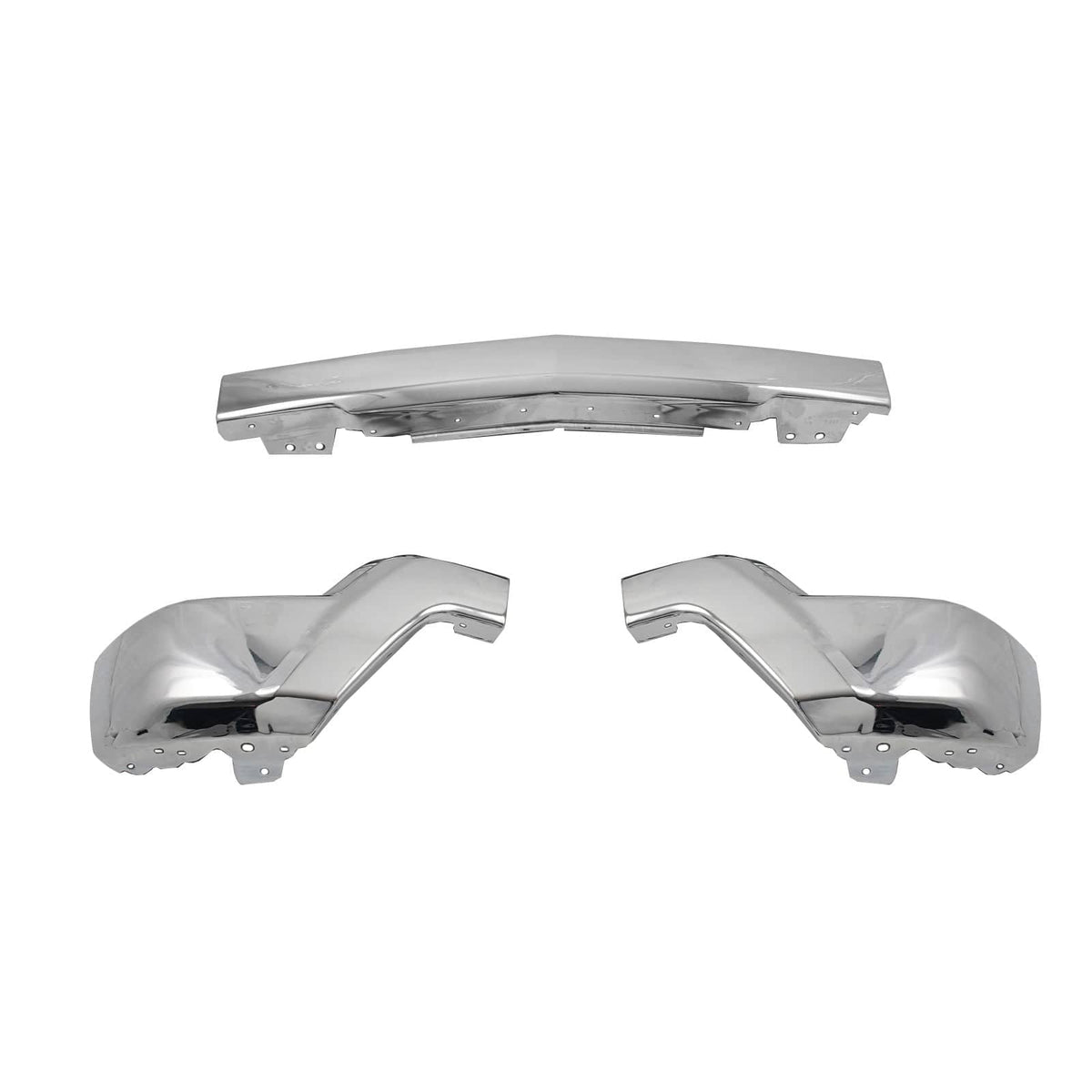 Front Bumper Fit For Chevy Silverado 1500 2022-2024 Chrome W/O Sensor Hole