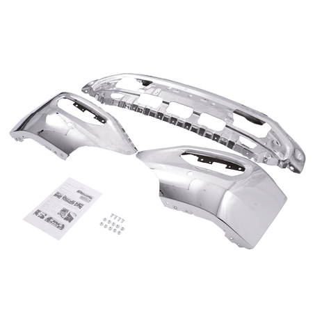 Front Bumper Fit For GMC Sierra 1500 2016-2018 Chrome With Fog Light Holes