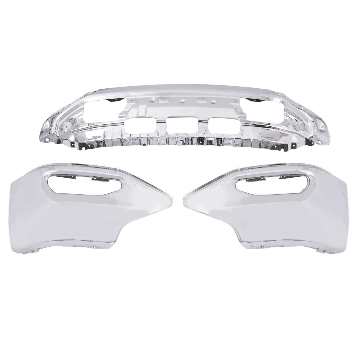 Front Bumper W/o Sensor Holes Fit For GMC Sierra 1500 2016-2018 Chrome Steel