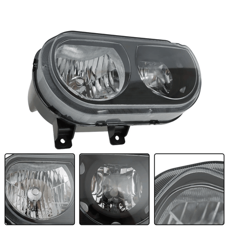 Headlight Assembly Lamp Black Left Right Side Fit For Dodge Challenger 2008-2014