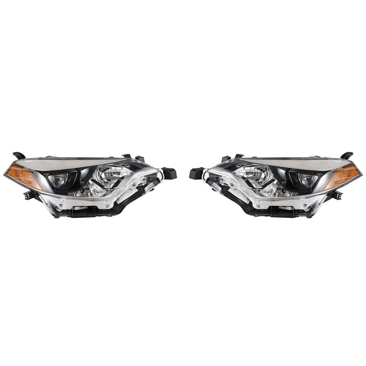 Headlight Assembly Set Fit For Toyota Corolla 2014-2016 Black Halogen