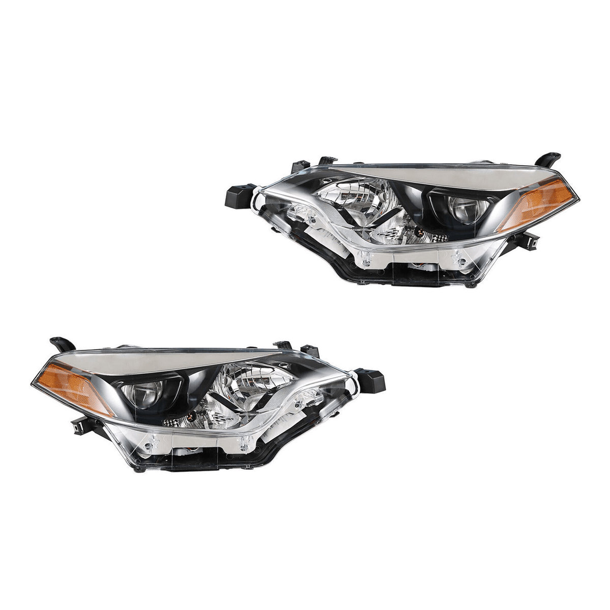 Headlight Assembly Set Fit For Toyota Corolla 2014-2016 Black Halogen