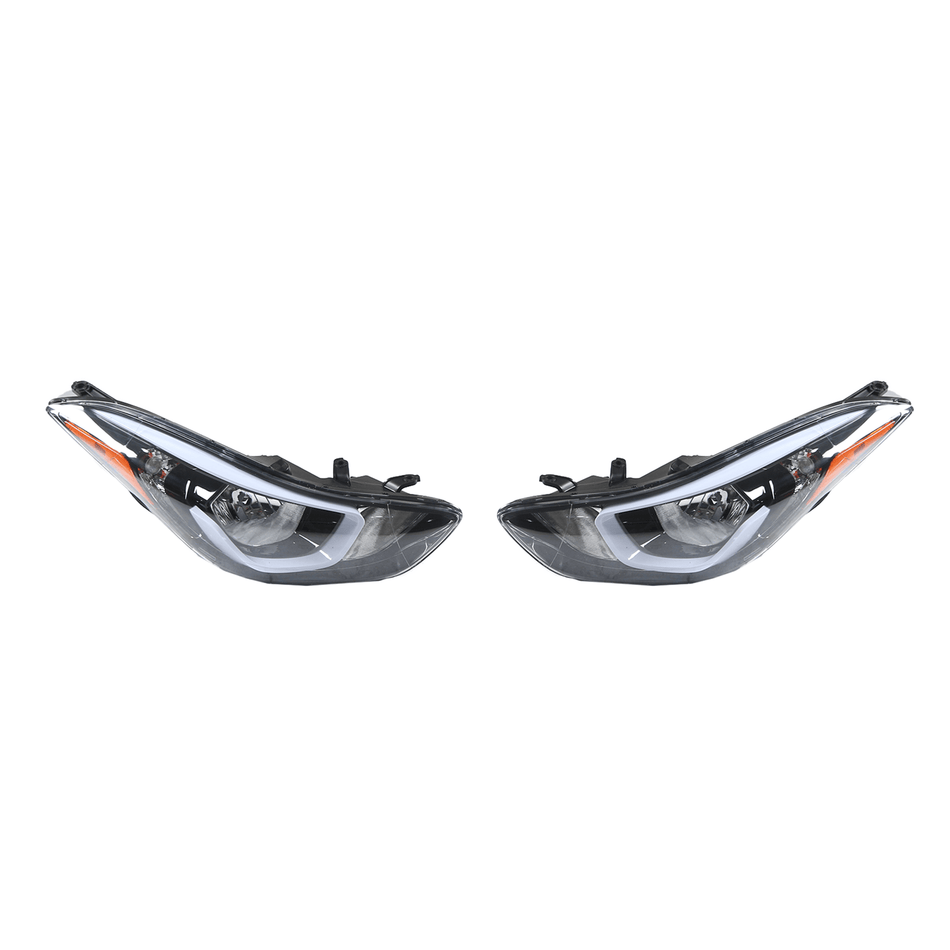Headlight Replacement Fit for Hyundai Elantra 2014-2016 Left Right 2pc w Bulbs