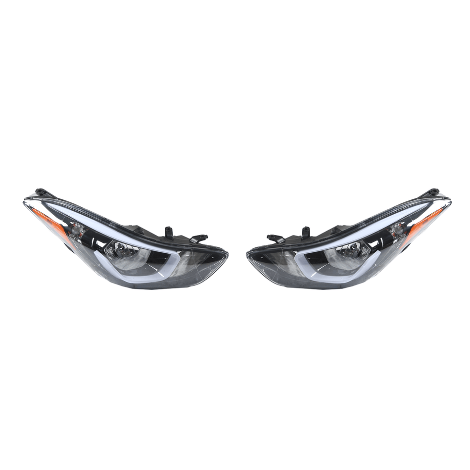 Headlight Replacement Fit for Hyundai Elantra 2014-2016 Left Right 2pc w Bulbs