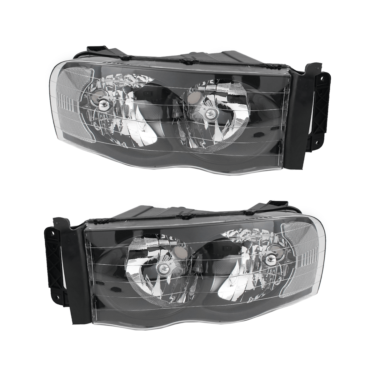 Headlights Fit For Dodge Ram 1500 2500 3500 02-05 Headlamps Left Right Sides Set