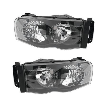 Headlights Fit For Dodge Ram 1500 2500 3500 02-05 Headlamps Left Right Sides Set