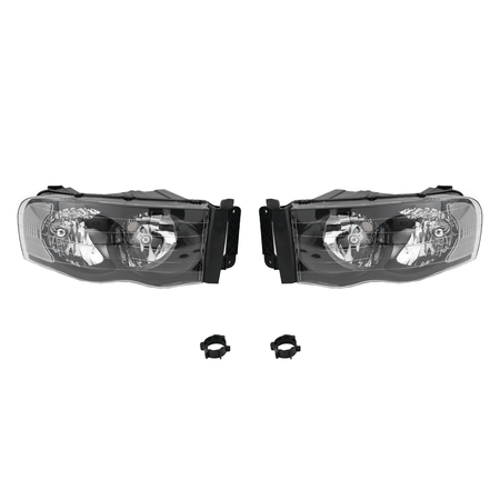 Headlights Fit For Dodge Ram 1500 2500 3500 02-05 Headlamps Left Right Sides Set