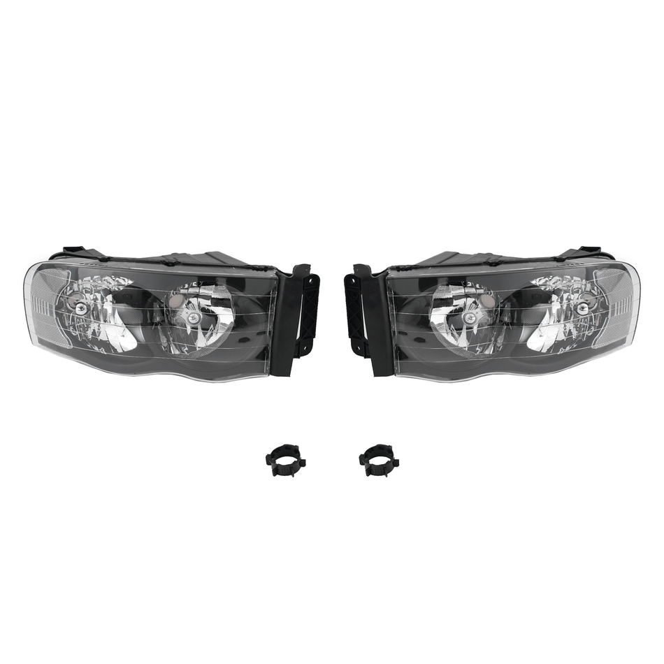 Headlights Fit For Dodge Ram 1500 2500 3500 02-05 Headlamps Left Right Sides Set