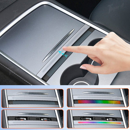 Tesla Model 3/Y USB Hub with Retractable Fast Charging Cable Center Console Dock with Ambient LED Lighting & Storage Illumination | Tlyard