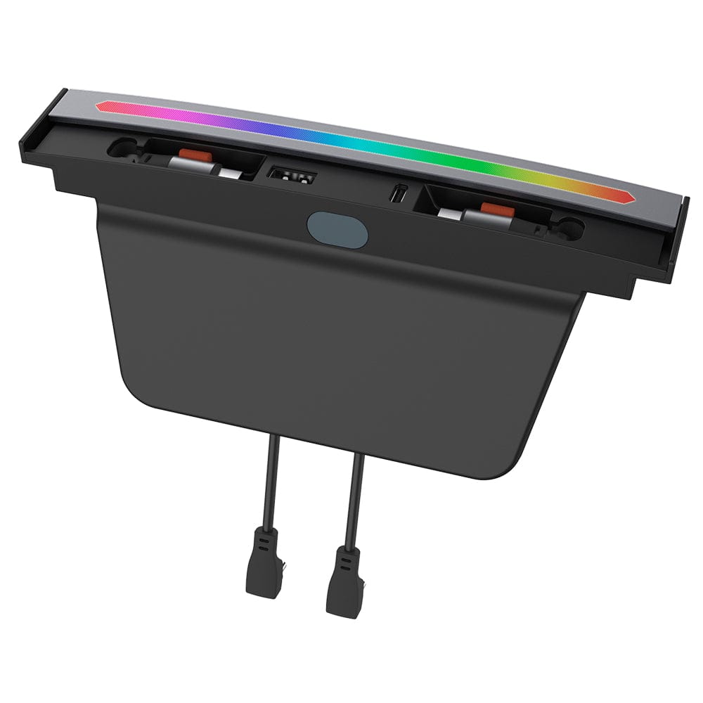 Tesla Model 3/Y USB Hub with Retractable Fast Charging Cable Center Console Dock with Ambient LED Lighting & Storage Illumination | Tlyard