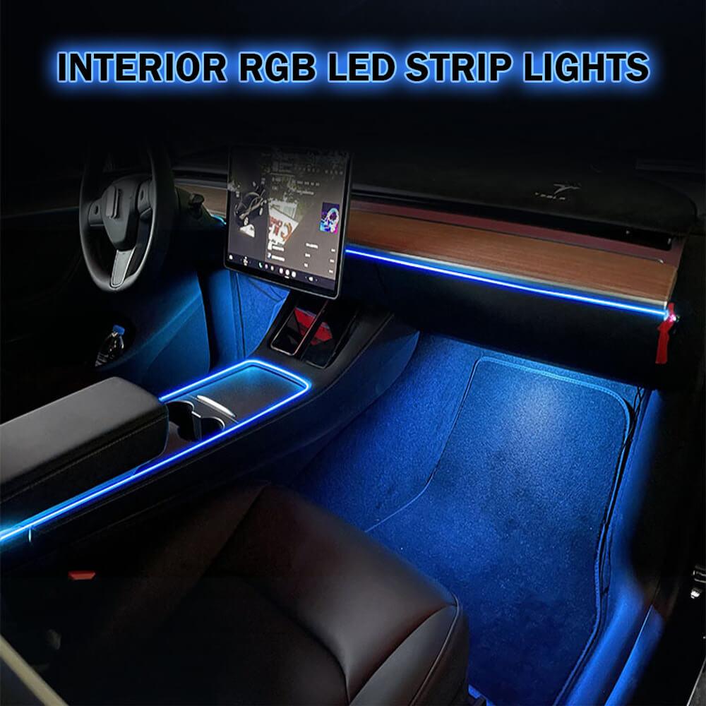 Interior Ambient RGB LED Strip Lights With App Controller For Model 3/ Y