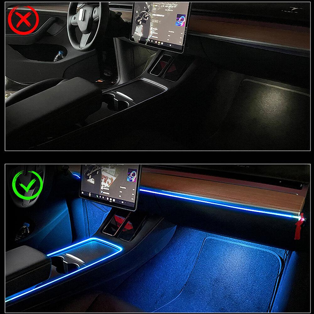 Interior Ambient RGB LED Strip Lights With App Controller For Model 3/ Y