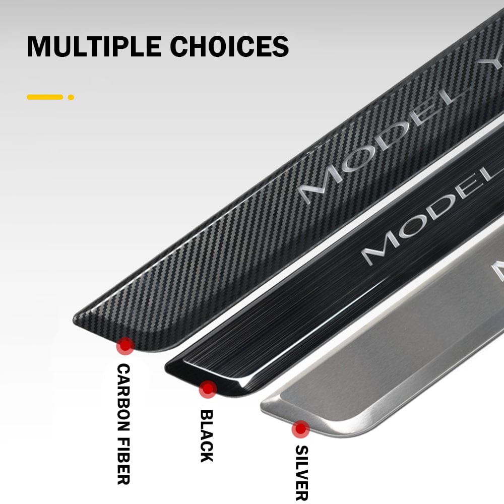 LED Illuminated Welcome Pedal Door Sill Protector(4 Pieces) For Model 3/ Y