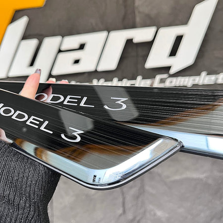 LED Illuminated Welcome Pedal Door Sill Protector(4 Pieces) For Model 3/ Y