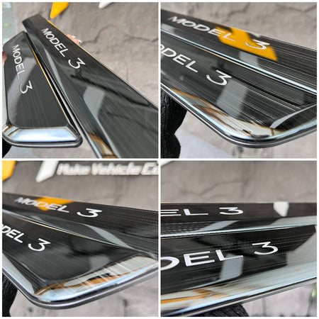 LED Illuminated Welcome Pedal Door Sill Protector(4 Pieces) For Model 3/ Y