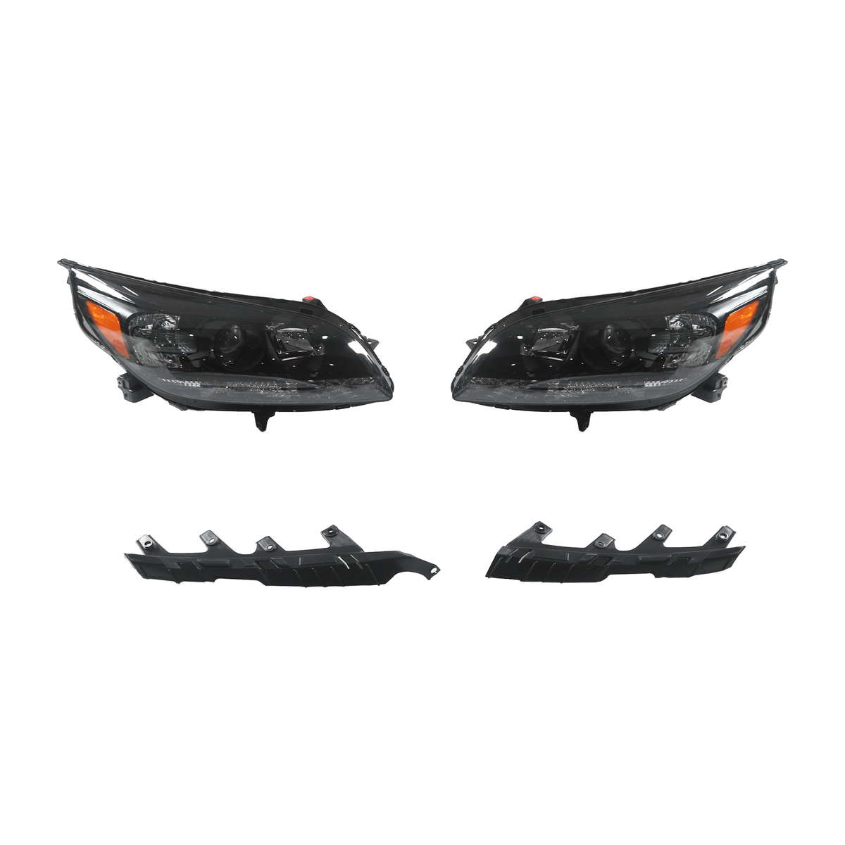 LEFT RIGHT Fit For Chevy Malibu 2013-2015 Halogen Projector Headlights Black
