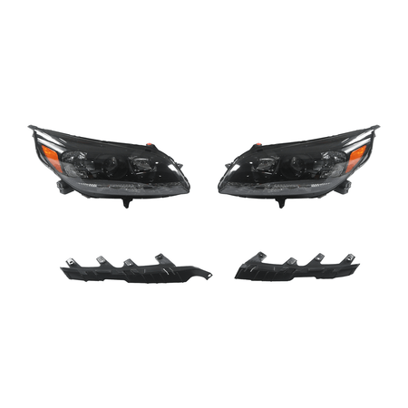 LEFT RIGHT Fit For Chevy Malibu 2013-2015 Halogen Projector Headlights Black