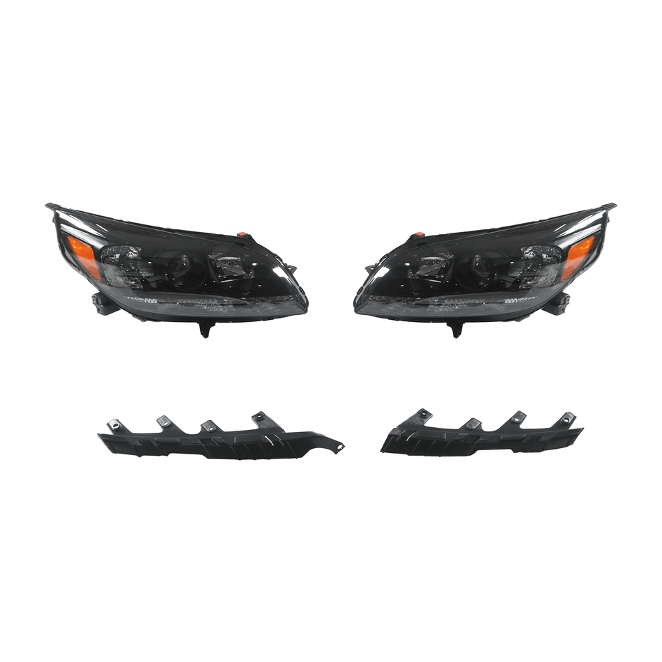 LEFT RIGHT Fit For Chevy Malibu 2013-2015 Halogen Projector Headlights Black