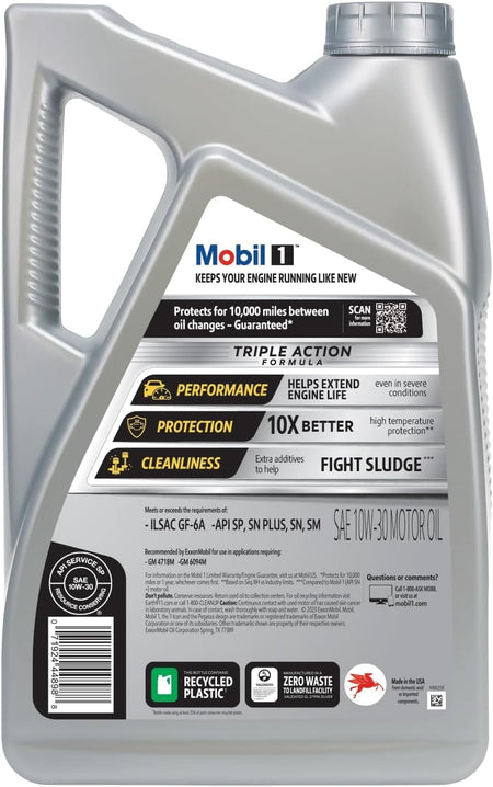 Mobil 1 Advanced Full Synthetic Motor Oil 10W-30, 5 Quart