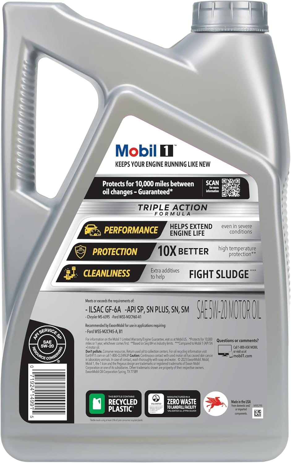 Mobil 1 Advanced Full Synthetic Motor Oil 5W-20, 5 Quart