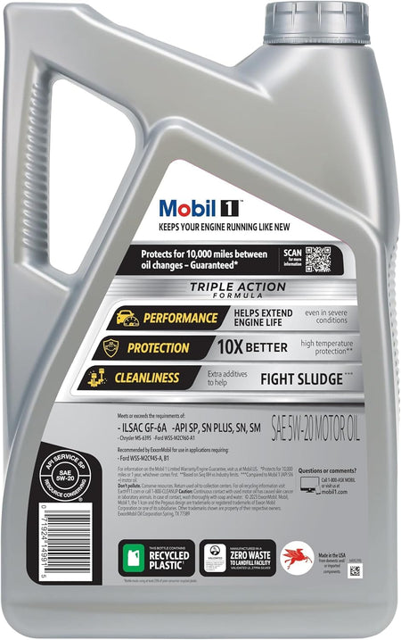 Mobil 1 Advanced Full Synthetic Motor Oil 5W-20, 5 Quart