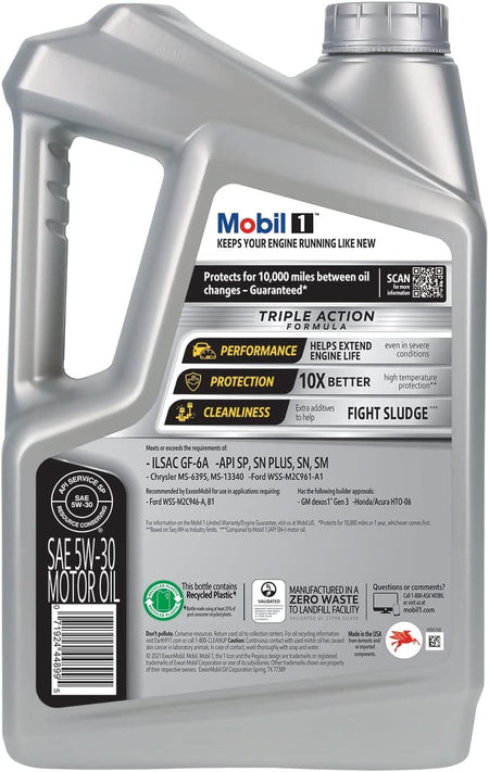 Mobil 1 Advanced Full Synthetic Motor Oil 5W-30, 5 Quart