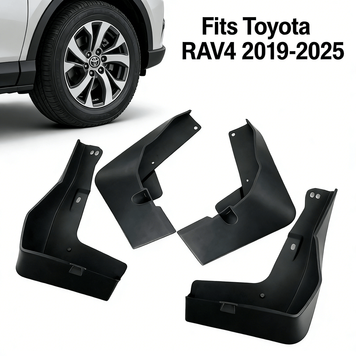 Molded Mud Flaps | 2019–2025 Toyota RAV4 Front Rear Splash Guards