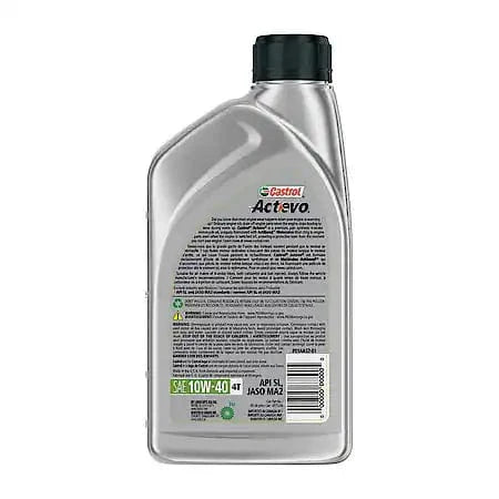 Castrol ActEvo 4T Synthetic Blend 10W-40 Motorcycle Oil: Provides Continuous Protection, 1 Quart