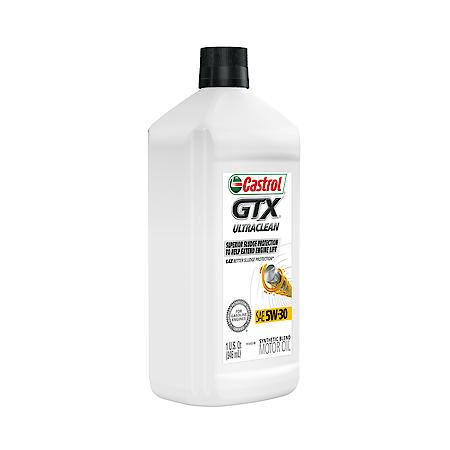Castrol GTX Ultraclean Synthetic Blend 5W-30 Motor Oil: No Oil Keeps Engines Cleaner, 1 Quart