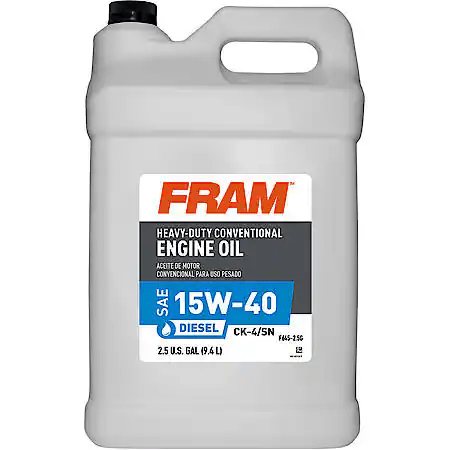 FRAM Conventional Heavy Duty 15W-40 Motor Oil: 2.5 Gallon